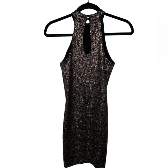 Gorgeous gold high neck metallic dress A15 - Picture 3 of 5